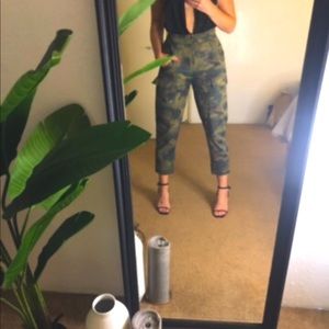 Urban Outfitters Camo Crop Cargo Capris - Olive Green